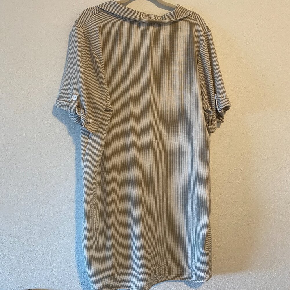 Expresso Short Sleeve Gingham  Plaid Shirt Dress - Picture 2 of 4